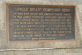 Placa que Recuerda el Lugar en el que se Compuso "Jingle Bells" en Medford, Massachusetts