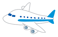 飛行機のイラスト（水色）
