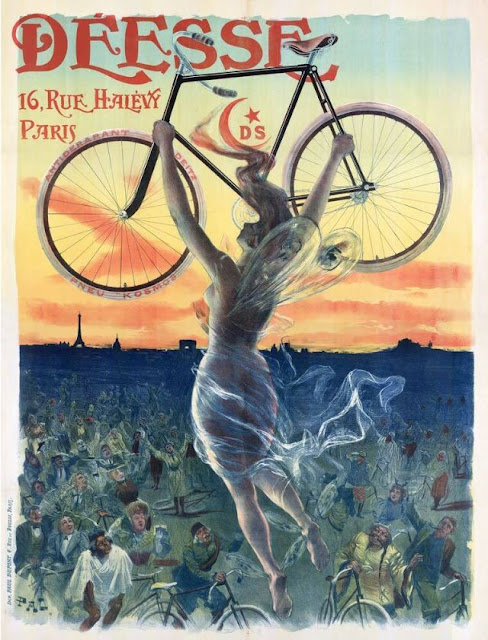 Bellos pósteres franceses de finales del siglo XIX anunciando bicicletas