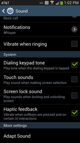 sound settings