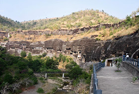 horse shoe shaped Ajanta Caves
