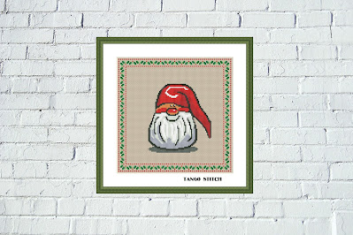 Cute Christmas Gnome cross stitch pattern - Tango Stitch