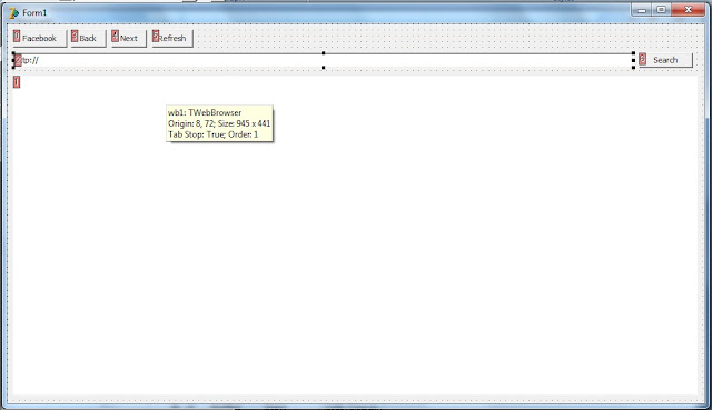 Tampilan Form Web Browser Delphi
