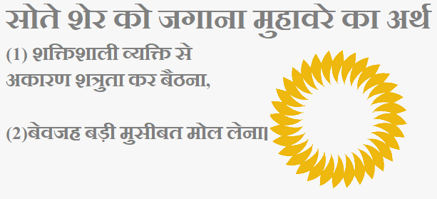 सोते शेर को जगाना मुहावरे का अर्थ और वाक्य प्रयोग 