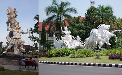 Gianyar Regency - Bali, Indonesia - Gianyar Travel Destinations and Attractions - Statues Ciung Wanara City Garden