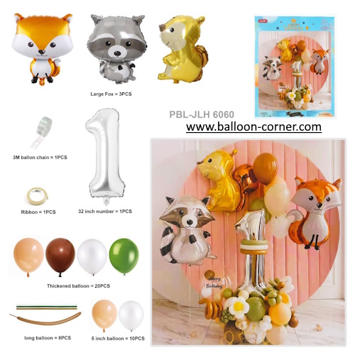 Paket Set HAPPY BIRTHDAY Animal First Birthday (PBL-JLH6060)