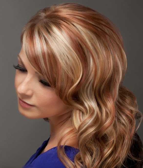 Red And Blonde Highlights On Short Hair