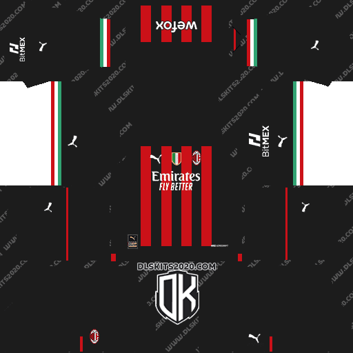 Ac Milan 2022-2023 Kit Released Puma For Dream League Soccer 2019 (Home)