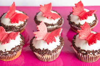 Cupcakes decorados con mariposas