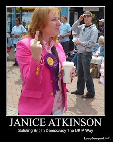 UKIP MEP candidate, Janice Atkinson, giving the finger to members of the public