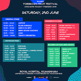 FORBIDDEN FRUIT 2018 Saturday - Stage Times