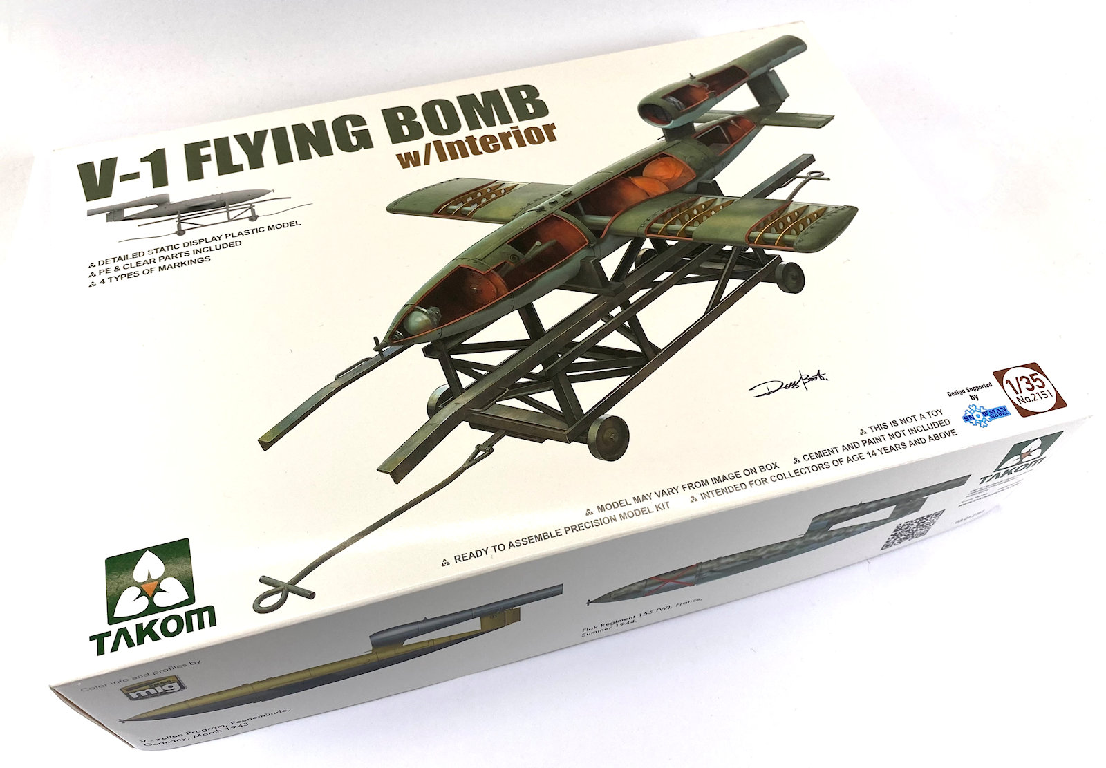 The Modelling News: In-boxed: 1/35th scale V-1 Flying Bomb w/ Interior from  Takom