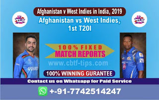 Who will win Today 1st T20, Match WI vs AFGH , CBTF Today Winner