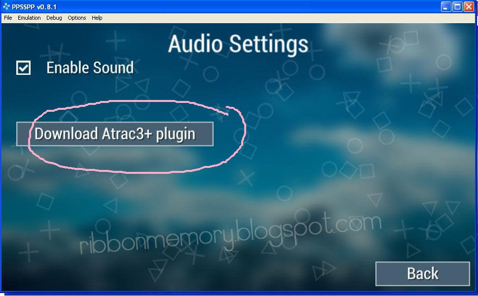 Ribbon Memory Ppsspp Psp Emulator Play Games With Background Sound And Char Voice Plugin Atrac3