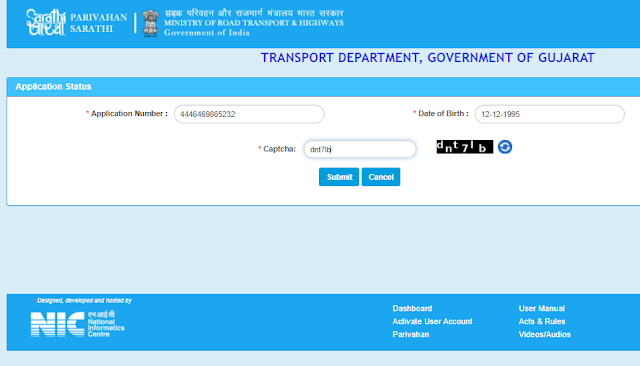 Sarthi Parivahan Learning License Status