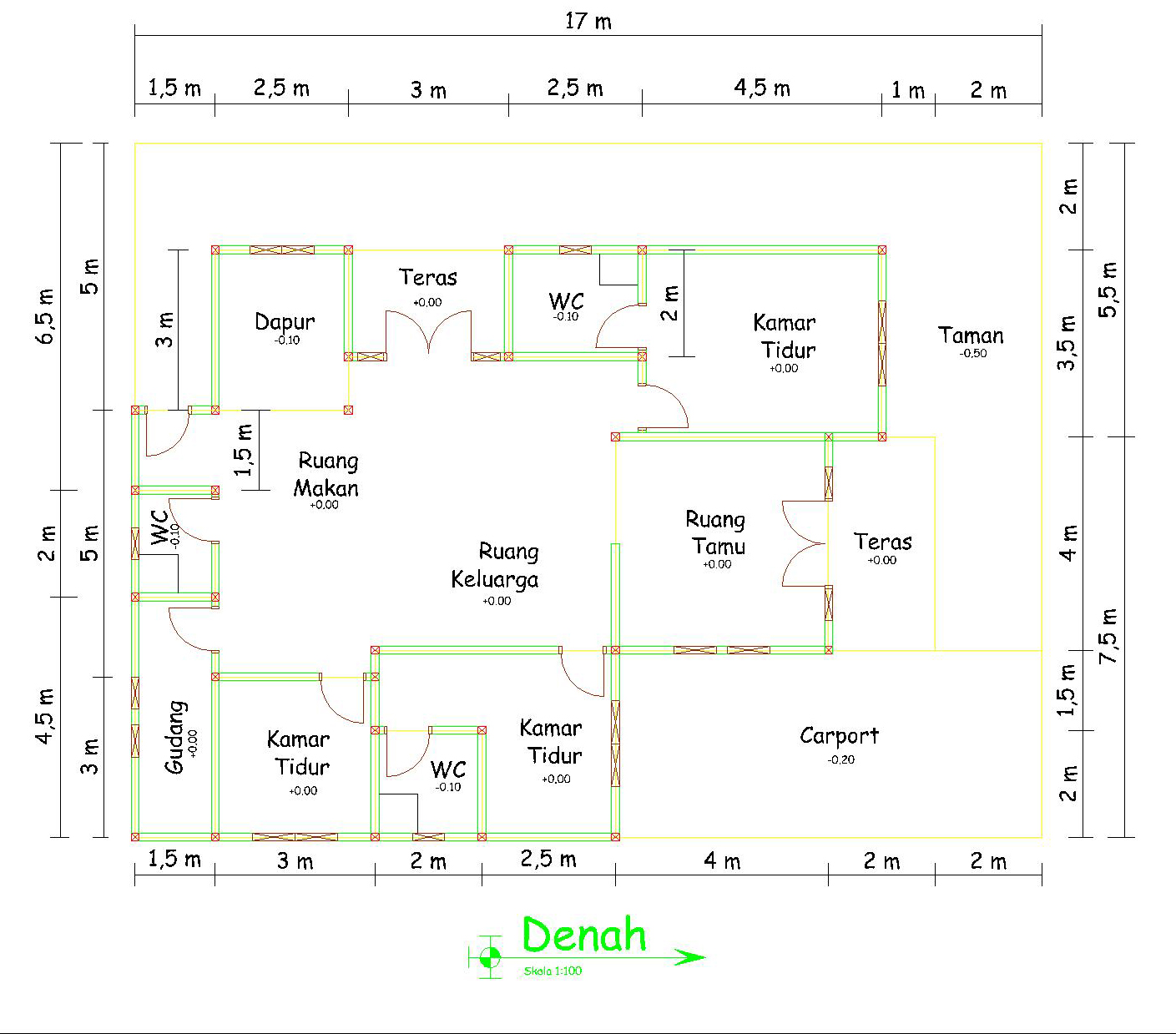 DESAIN RUMAH SEDERHANA LAMPUNG ~ EnVi-c - Denah Rumah Sederhana 4 Kamar Tidur 2016