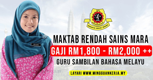 Jawatan Kosong Terkini MRSM ~ Guru Sambilan Bahasa Melayu ~ Gaji RM1,800 - RM2,000++. Khas kepada anda yang sedang mencari pekerjaan dan berminat untuk menjawat jawatan kosong terkini yang tertera pada halaman Mingguan Kerja.