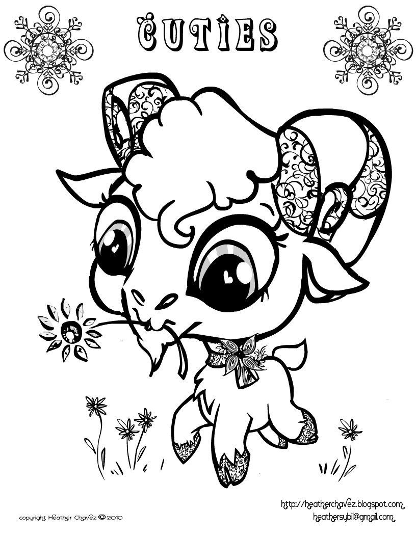 cuties free animal coloring pages