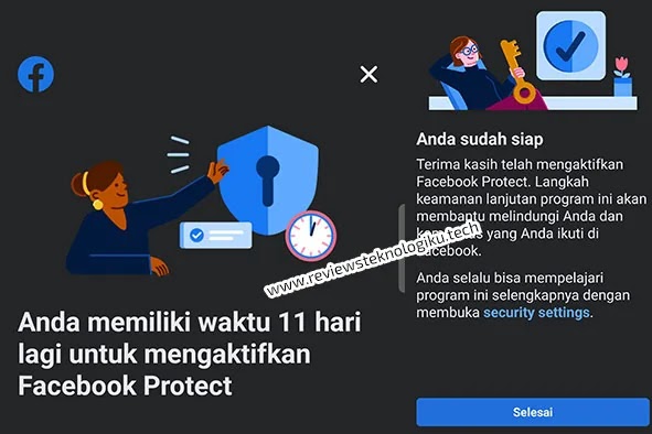 cara mengaktifkan facebook protect di hp dan laptop
