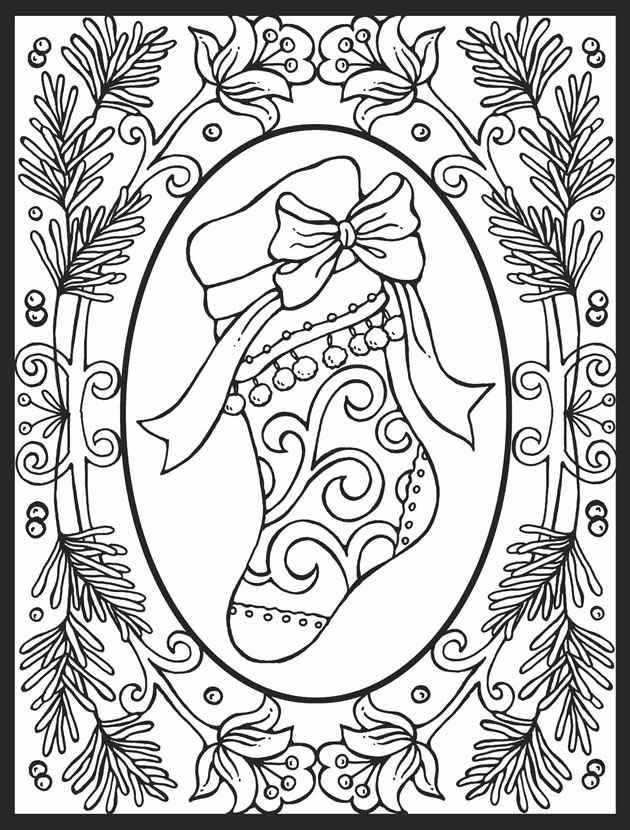 A Crowe s Gathering Christmas  Stocking Free  Coloring  Page 