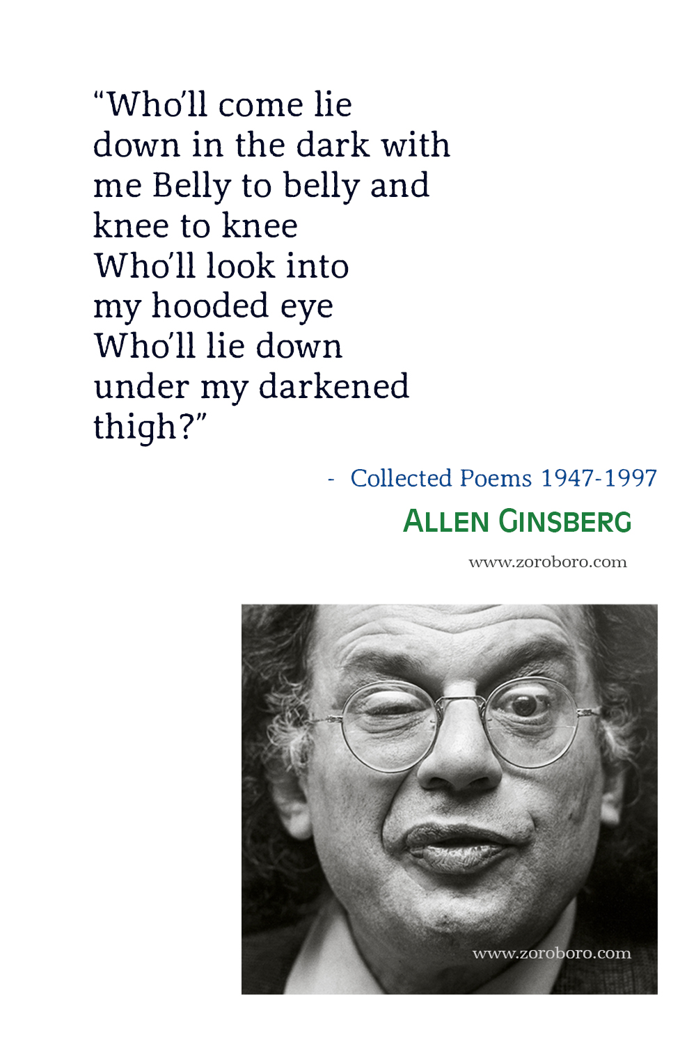 Allen Ginsberg Quotes, Poet, Poetry, Allen Ginsberg Poems, Allen Ginsberg Books Quotes, Allen Ginsberg : Selected Poems, Allen Ginsberg Howl and Other Poems & Kaddish and Other Poems .
