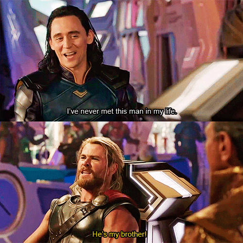 i've never met this man in my life - loki gif from thor Ragnarok