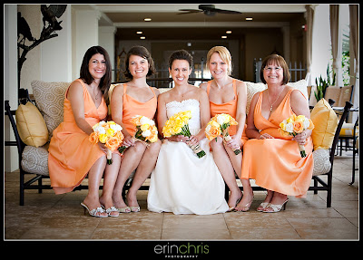 orange bridesmaid dress