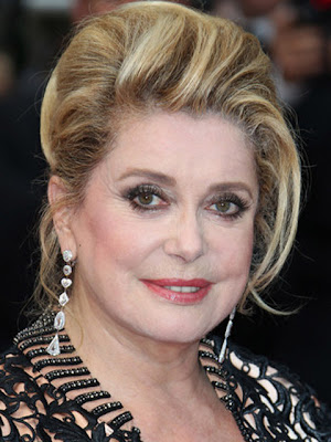 Catherine Deneuve Dangling Diamond Earrings