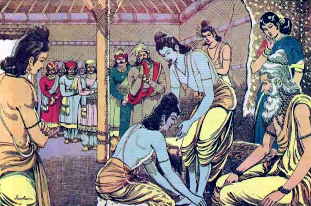 Bharata at Rama's feet