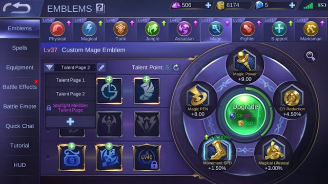 5 Cara Ampuh Memilih Emblem dan Talent Mobile Legends, Agar Naik Cepat Naik Level