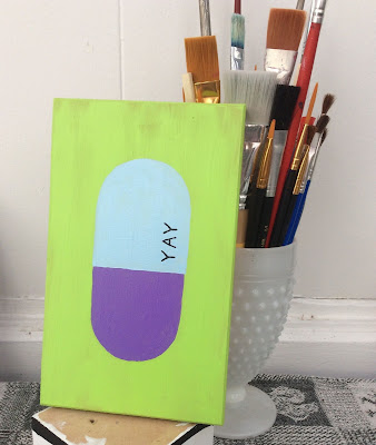 Pill Painting YAY Stefanie Lynn Girard, Pill art, Drug art, pharmacy art, pop art, modern art