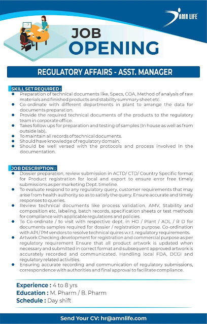 AMN Life Sciences Hiring For Executive and Manager Regulatory Affairs