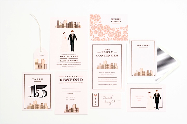 mae mae new york city wedding invitation