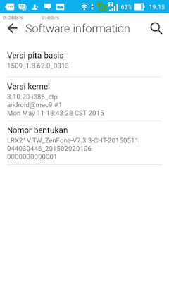 Software Information Asus Zenfone 4 Lollipop