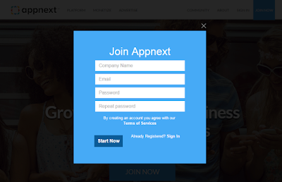 how to sign up at appnext