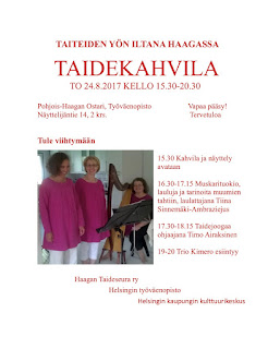 Taiteiden yön taidekahvila Haagassa to 24.8.2017