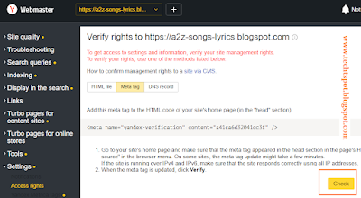 Add a blog to Yandex Webmaster Tool 7