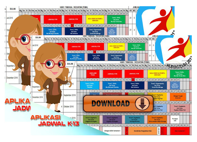 Aplikasi Jadwal Pelajaran Kurikulum 2013 Excel Gratis Untuk SD