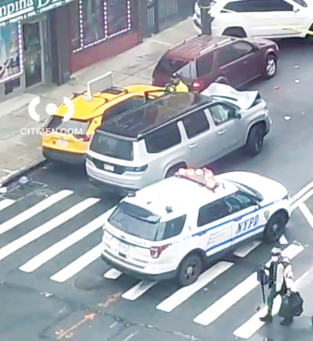 Melrose Avenue is shut down from East 161 Street to East 157 Street after a fatal hit-and-run that claimed the life of a 24-year-old bicycle rider Thierno Balde, 24, on February 23. -Photo courtesy of Citizens App.