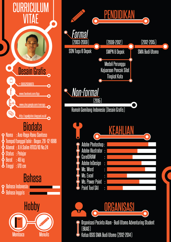 My Portofolio : Contoh Hasil Desain Curriculum Vitae di 