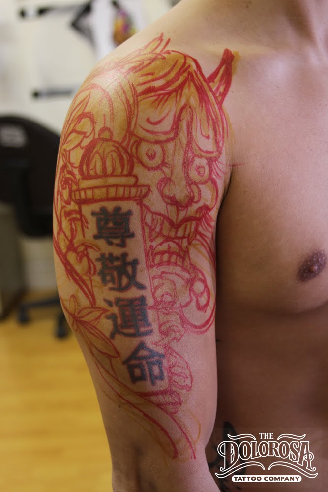 Free hand oni My homie Jason had these kanji tattoos for a while