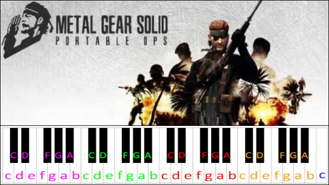 Calling To The Night (Metal Gear Solid: Portable Ops) Piano / Keyboard Easy Letter Notes for Beginners