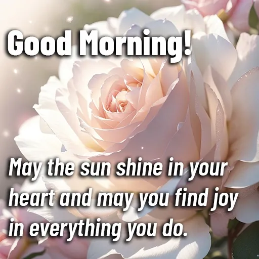 May the sun shine in your heart and may you find joy in everything you do. Good Morning.