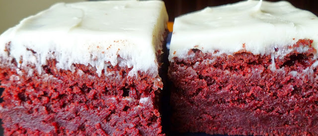 Red velvet Brownies with creamy cheese frosting