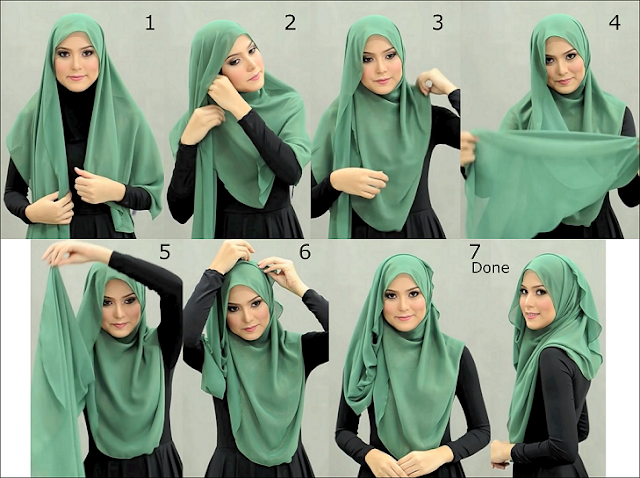 tutorial hijab pashmina