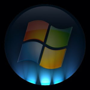 Logo de Windows vista con efectos de luz y sombra