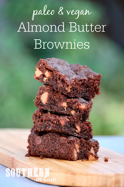 Paleo and Vegan Almond Butter Brownies Recipe - gluten free, vegan, paleo, egg free, dairy free, sugar free, healthy, clean eating dessert recipe, flourless, grain free