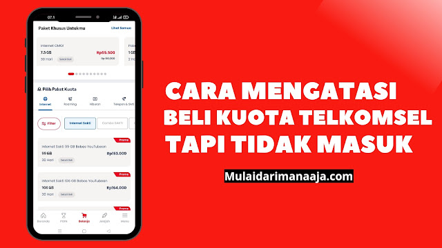 Sudah Beli kuota Telkomsel tapi tidak masuk? Begini Solusinya