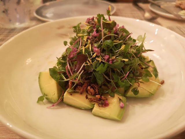 Avocado Salad, Mixed Baby Cresses, Miso Dressing