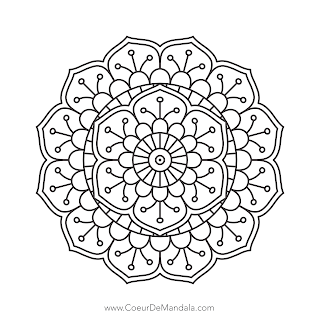 Mandala floral à colorier